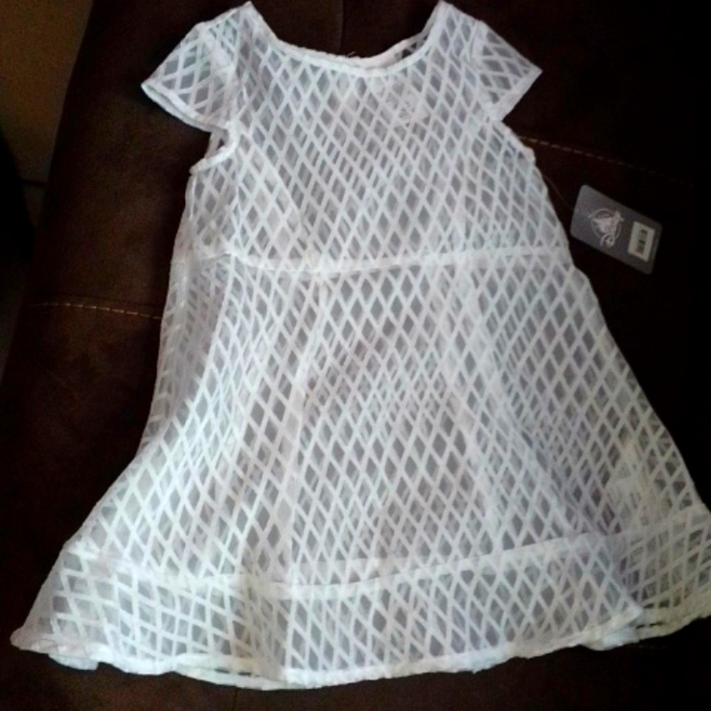 Little girls white dress that can be used for a cover-up for a swimsuit